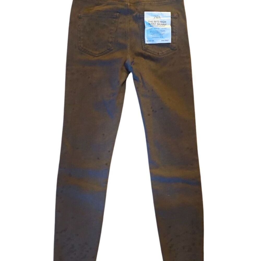 Zara Women's High Waist Skinny Jeans Brown Size 8 Medium Wash Denim